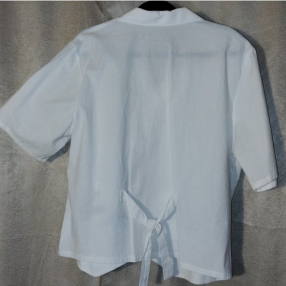 Beach Theme Button Up Shirt White Short Sleeve Size 2X - Picture 5 of 5